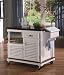 Cherry &amp; White Finish Kitchen Serving Cart with Casters