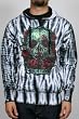 Iron Fist - Santeria Mens Zip Hoodie in White/Black Tie Dye