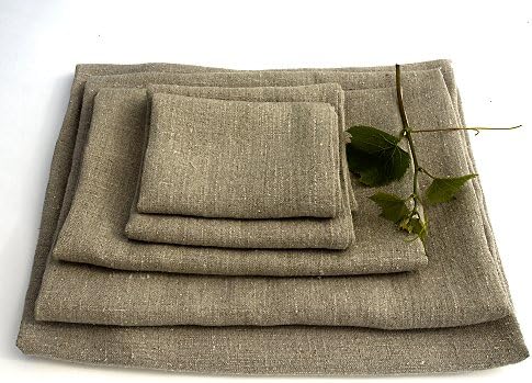 Linen Bath Towels for Bath, Travel, Sauna, Pool, or Spa, 100% Pure Linen, Compact and Absorbent (White Gently Exfoliating Wash Cloth)
