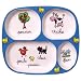 Divided Tray Baby Cie Farm Animals: Les Animaux de la Ferme Melamine Colorful dinnerware with wording