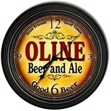 Oline 's Beer and Ale Black Cascading Pub Style Wall Clock
