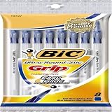 BIC Round Stic Grip Ultra Medium Ball Pen - Blue, Twelve - 8 Count Packs +2  (96 Pens)
