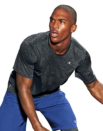 Champion Men's Vapor T-Shirt, Black Heather Warrior Stripe, L