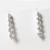 14K White Gold Diamond Journey Earrings - 1.00 Ct.