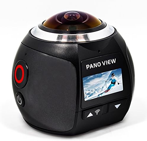 Homkm Full HD Fisheye Degree Panoramic VR Action Camera,Spherical Lens, Waterproof, WIFI,Support VR Video Replay (Black)