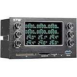 Sunshine-tipway&reg; Front Panel Media Multi-functional Dashboard Card Reader 6 Channel Case Fan and Temperature Controller