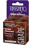 Line One Laboratories Trustex Condom, Grape, 3 Count Package