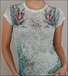 Sinful Clothing - Women's Sparrow Tat Burnout Baby Tee in White