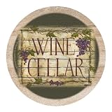 Set of 4 Natural Sandstone Coasters - Wine Cellar II