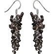 Sterling Silver Smokey Quartz Dangle Earrings 1.75 Inches