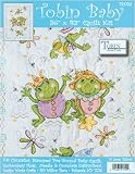 Frog Family Quilt Stamped Cross Stitch Kit-36X43