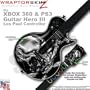 Chrome Skulls on Black WraptorSkinz Skin fits XBOX 360 & PS3 Guitar Hero III Les Paul Controller (GUITAR NOT INCLUDED)