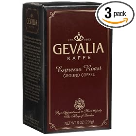 Gevalia Espresso Roast Ground Coffee, 8-Ounce Packages (Pack of 3)