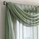 Brylane Home Scarf Valance, 40"Wx216"L (BLACK,40" W 216"L)