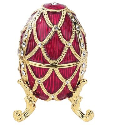 Design Toscano FH8777 Golden Trellis Faberge Style Enameled Eggs: Rouge Egg