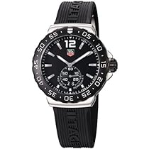 Big Sale TAG Heuer Men's WAU1110.FT6024 Formula 1 Black Dial Black Rubber Strap Watch