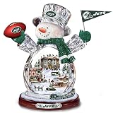 New York Jets Masterpiece Edition Crystal Snowman Figurine by The Bradford Exchange
