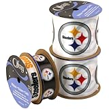 Offray NW7209AZ Pittsburgh Steelers Printed Craft Ribbon Pack, 12-Yard