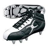 Gilbert Sidestep X2 Hi Hard Toe Rugby Boots (Black/White UK 12)