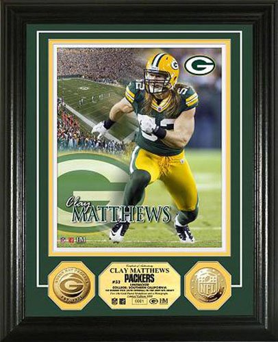 NFL Green Bay Packers Clay Matthews 24KT Gold Coin Photo Mint