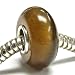 Sterling Silver Round Brown Topaz Cat Eye Opal Bead For Pandora Troll European Charm Bracelets