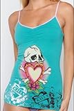 Heart/Skull Ed Hardy Shelf Bra Camisole
