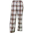 Brown and Light Blue tartan plaid check tie cord flannel cotton pants for lounging, sleep, sports. Unisex relaxed fit,