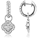 18k White Gold Clovers Cluster Drop Diamond Earrings (H-I, SI-I, 1.04 carat)