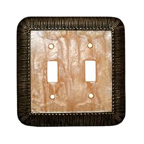 Opalescent DECORATIVE Double SWITCHPLATE COVER