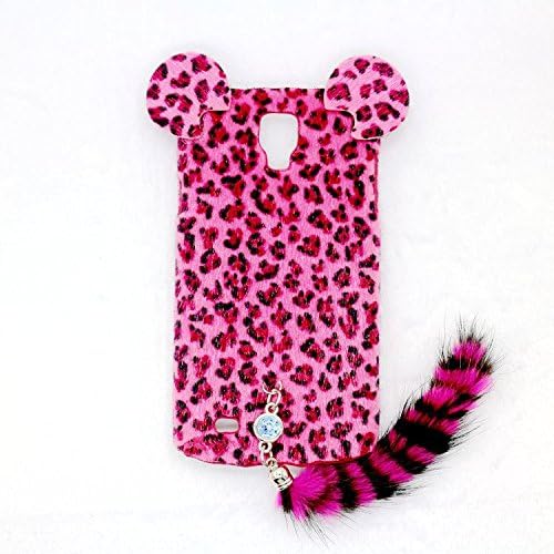 Xdaysdays® 3D ear pink Leopard with tail Fur Plush cute Case Cover Shell skin For Smart Mobile Phones (ZTE ZMax Pro|ZTE Kirk Z988, rose)