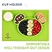 Silicone Placemat + plate with 3 built-in dividers + Cup Holder- for baby and toddlers- non-slip -dishwasher safe,microwave safe,BPA Free-90days warranty-Packaging with protection from damage (Green)