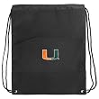 University of Miami Backpack Bag Drawstring Black Cinch UM Logo Draw String Back Pack - For Boys Girls Students or Adults