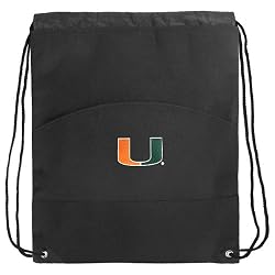 University of Miami Drawstring Bag Cinch UM Logo Draw String Back Pack - For Boys Girls Students or Adults