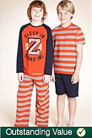 2 Pack Older Boys Pure Cotton Snooze Patrol Pyjamas