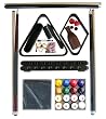 Mahogany Finish Billiard Pool Table Accessory Kit W Tech Style Ball Set