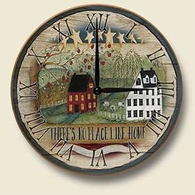 No Place Like Home Country Rustic Wall Clock by Artworks Home Accents