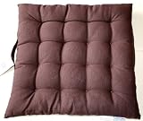 Chocolate Seat Pad 40x40cm a Chair Cushion with a Handle /100% Cotton/Homescapes Brand / Well Filled/Easy Care/ Washable At Home/ Normally Delivered Next Working Day at No Extra Cost