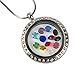 Floating Glass Charm Locket Necklace Studded with CZ. Round Pendant with Snake Chain and Lobster Clasp. Floating Charms Allow You to Customize and Create the Perfect Personalized Gift for Girlfriends, Mothers, Wife, Valentines Day, Birthdays, Weddings or Any Occasion! High Quality with Best Glass Locket Value on Amazon!