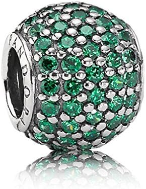 Pandora Dark Green Pav¨¦ Ball Charm in 925 Sterling Silver, 791051CZN