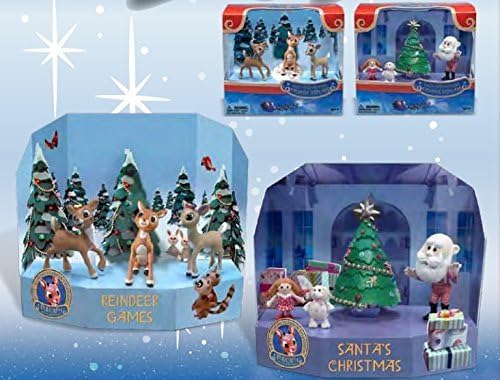 Forever Fun Rudolph Reindeer Scenic Display PVC Figurine Sets Reindeer Games & Santa's Christmas