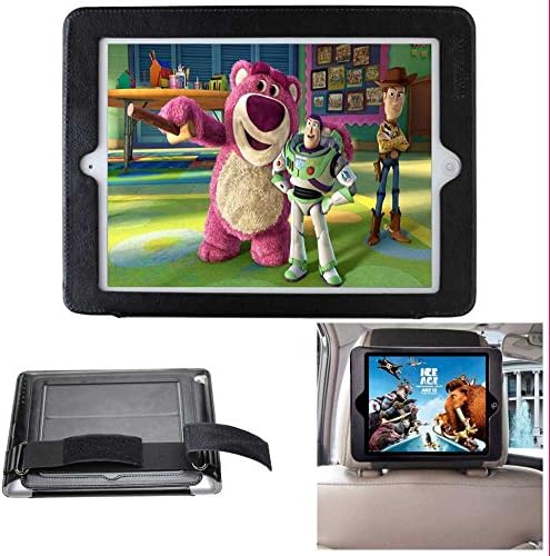 Best ipad in Car Headrest Mount Holder for Apple ipad2, ipad3, ipad 4 - Secure, easy fit Velcro strap - ultra light - high quality PU leather - Port Access - no tools needed - 100% satisfaction guarantee &amp; happy kids