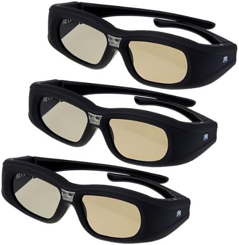 3 x DLP Link 3D Active Shutter glasses for BENQ MP626 MP670 MS510 W703D MP772ST MP777 Acer P5205 H5360BD H9500 Vivitek D510 View Sonic Optoma SHARP projector Beamer