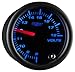 GlowShift Black 7 Color Volt Voltmeter Gauge - Voltage Range 8-18 Volts - Black Dial - Clear Lens - 2-1/16