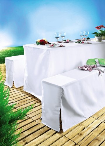 Hussen Set für Festzeltgarnitur weiß Elegance