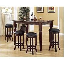 Home Elegance 1303 Dark Cherry Veneer Pub Dining Table