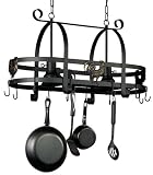 Ebony Rooster Two Light Pot Rack