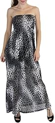 Summer Animal Print Polyester/Spandex Maxi Dress 