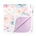 Large Premium Knit Baby 3 Layer Stretchy Quilt Blanket Floral 