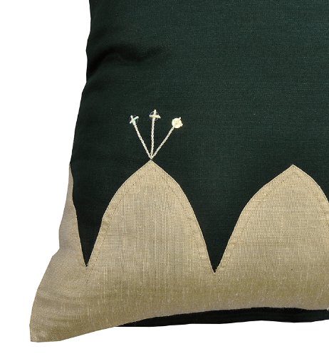 Imagen 3 de Bordado a mano y Trabajo Patch Cojín Silk Set Tamaño 18 x 18 pulgadas Juego de 3 piezas