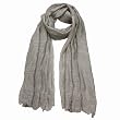 Silk Embroidered Wavy Vine Long Scarf Shawl - Gray
